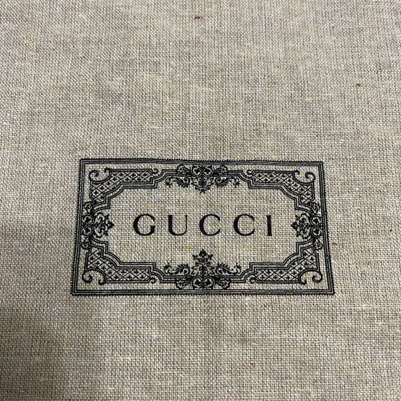 Gucci Tan Linen Luxury Drawstring Pouch Canvas Dust Bag - Picture 2 of 7